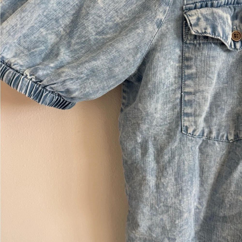 Women's Light Blue Denim Blouse - Picture 3 of 5